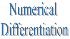 3.	Numerical Differentiation
