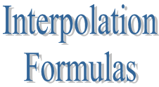2.	Interpolation Formulas