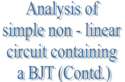 15. Analysis of simple non - linear circuit containing a BJT (Contd.)